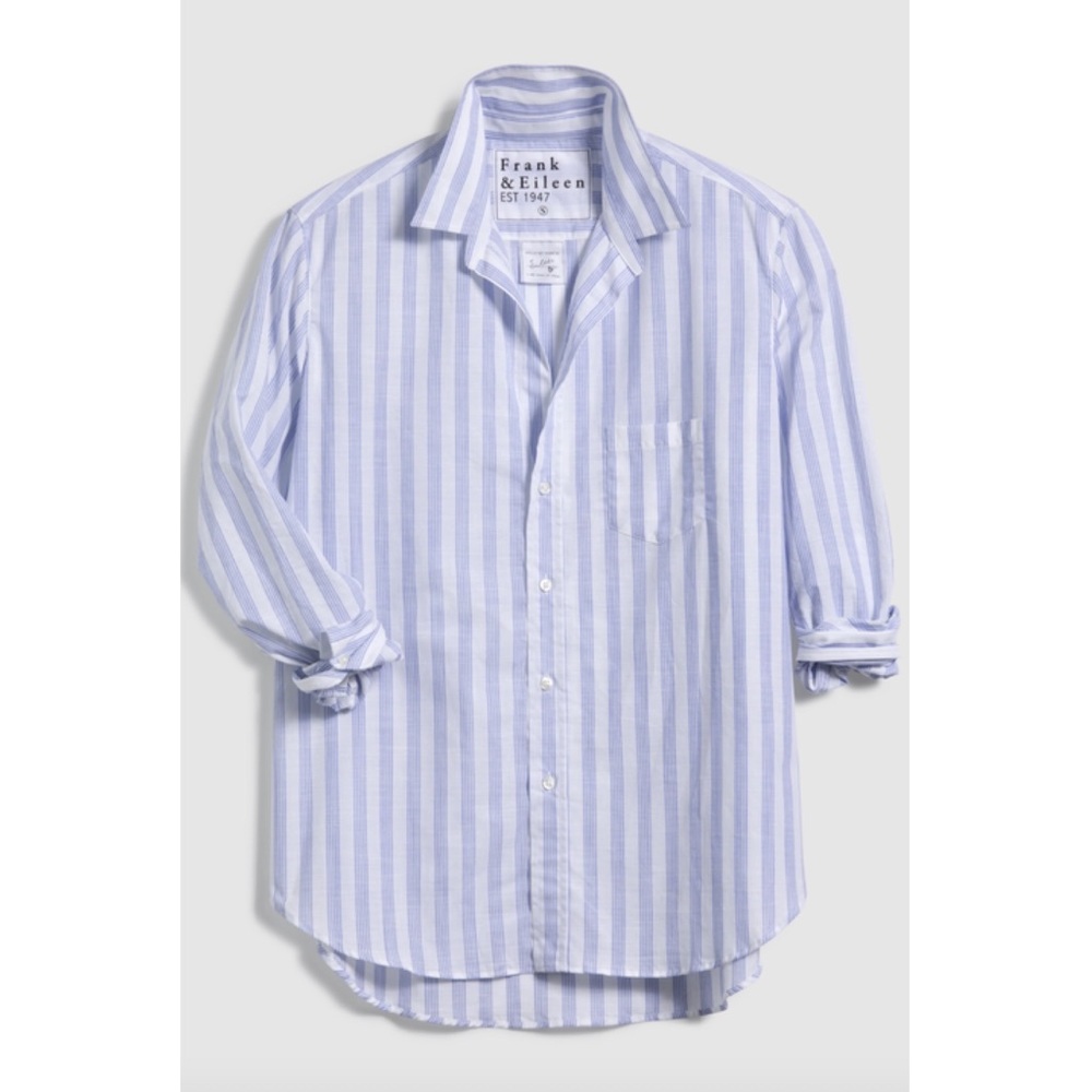 Frank & Eileen Blue and White Striped Button Down Shirt